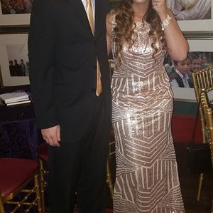 Formal blush and rose gold gown